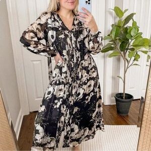 Banana Republic Dress with pleats and buttons